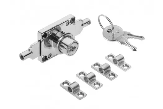 Замок шпингалетный, металлический ключ