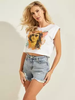 Короткая Футболка С Принтом Спереди