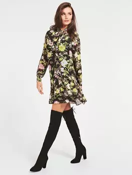 Платье С Оборками И Сплошным Принтом