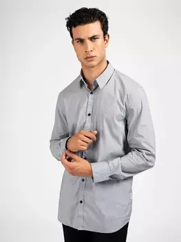 Полосатая Рубашка С Итальянским Воротником