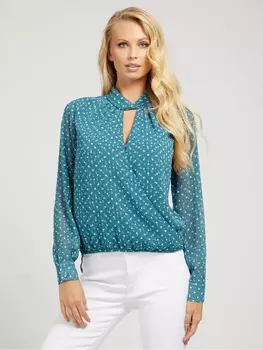 Топ В Горошек С Драпировкой