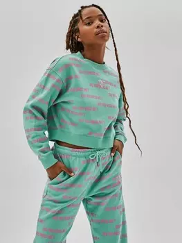 Укороченная Толстовка С Принтом