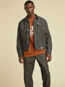 Узкая Джинсовая Куртка В Полоску