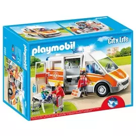 Конструктор Playmobil Детская клиника: Машина скорой помощи, со светом и звуком