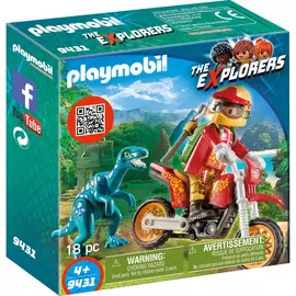 Конструктор Playmobil Динозавры: Гоночный мотоцикл с ящером