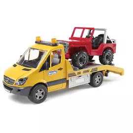 Mercedes-Benz Sprinter эвакуатор с модулем со световыми и звуковыми эффектами с внедорожником Bruder