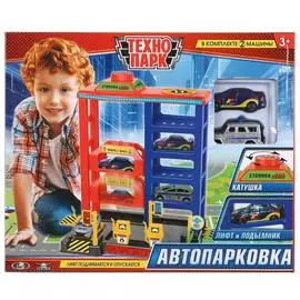 Парковка "МНОГОУРОВНЕВАЯ СТОЯНКА", 2х машинки 7,5 см уаз, лада в комплекте Технопарк