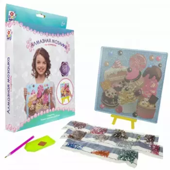 1TOY ART Алмазная мозаика. Набор "Сладости" в коробке 23х20,5х3,5 см