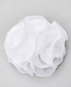 Бант на резинке KEDDO с блестящей окантовкой белый