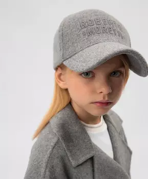 Бейсболка из шерсти унисекс серая Roberto Moretti