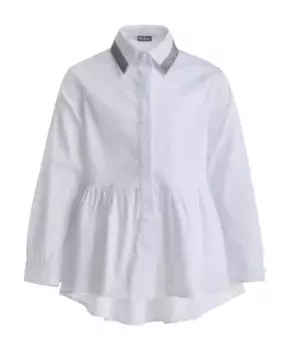 Белая блузка с баской Gulliver (128)