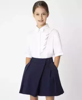 Белая блузка с коротким рукавом Gulliver (170)