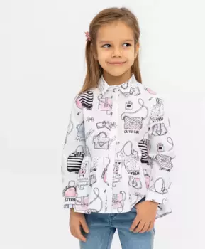 Белая блузка с принтом Gulliver (98)