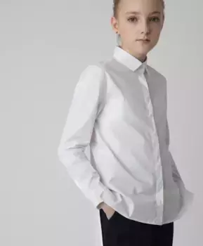 Белая блузка с удлиненной спинкой Gulliver (134)