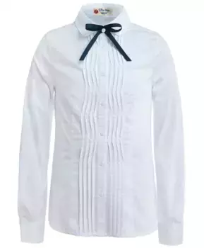 Белая блузка со сменным бантиком Button Blue (122)