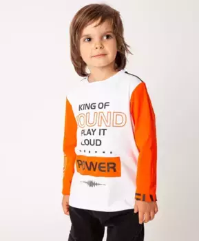 Белая футболка с длинным рукавом Gulliver (116)