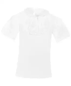 Белая футболка с кружевом Button Blue (164)