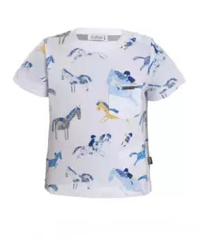 Белая футболка с орнаментом Наездник Gulliver (74)