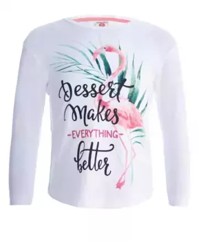 Белая футболка с принтом Button Blue (140)