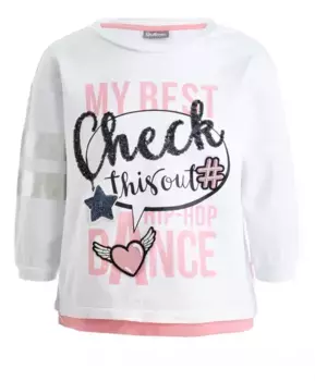 Белая футболка с рукавом 3/4 Gulliver (98)