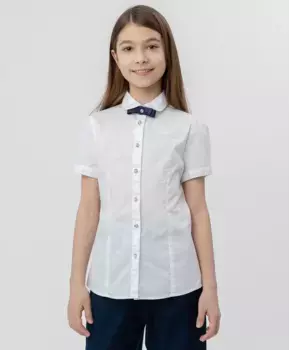 Белая рубашка с коротким рукавом Button Blue (164)