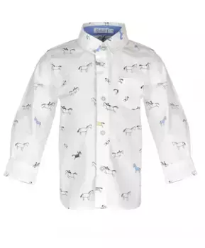 Белая рубашка с орнаментом Наездник Gulliver (80)