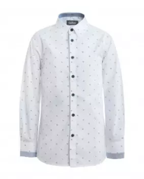 Белая рубашка с орнаментом "Буквы" Gulliver