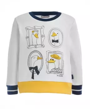 Белая толстовка из футера Gulliver (110)