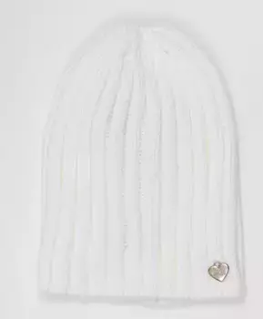 Белая вязаная шапка Button Blue (56)