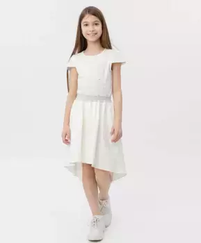 Белая жаккардовая юбка на резинке Button Blue (122)