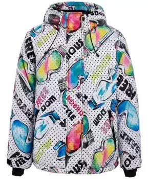 Белая зимняя куртка с орнаментом Button Blue (104)