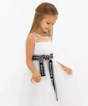 Белое нарядное платье Gulliver (122)