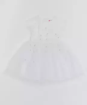 Белое платье с сеткой Button Blue (110)