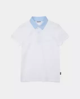 Белое поло с коротким рукавом Gulliver