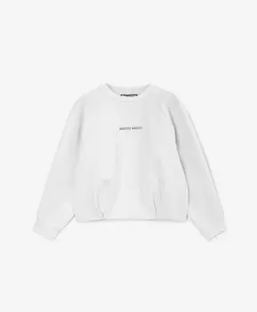 Белый свитшот для девочки с принтом трикотажный Roberto Moretti