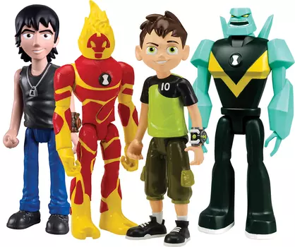 Ben 10 набор Мегапак из 4 фигурок XL 28 см (Человек-огонь, Бен 10, Алмаз, Кевин 11)