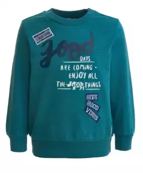 Бирюзовая толстовка из футера Button Blue (146)