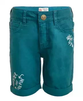 Бирюзовые шорты из твила Button Blue (128)