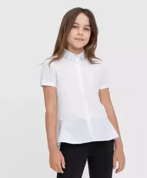 Блузка белая с коротким рукавом Button Blue (170)