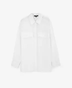 Блузка оверсайз из прозрачного шифона молочная GLVR