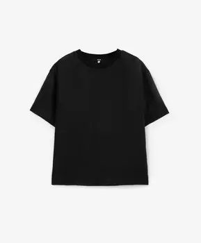 Блузка оверсайз полупрозрачная из ткани с существенным содержанием льна черная GLVR