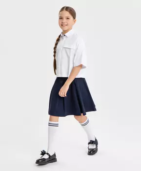 Блузка оверсайз с коротким рукавом белая Button Blue (170)