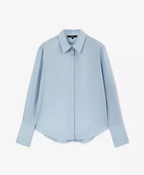 Блузка полуприлегающего силуэта с широкими манжетами голубая GLVR (XL)