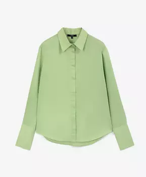 Блузка полуприлегающего силуэта с широкими манжетами салатовая GLVR (XL)