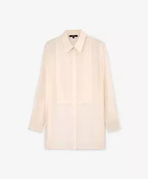 Блузка прямой свободной формы из полупрозрачного текстиля молочная GLVR