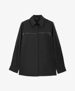 Блузка прямой свободной формы с молниями в верхней части черная GLVR