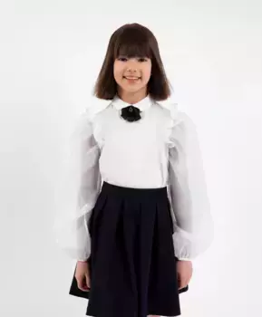 Блузка с длинным рукавом белая Gulliver (134)