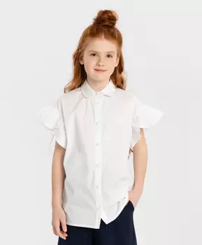 Блузка с короткими рукавами-бабочками белая Button Blue (170)