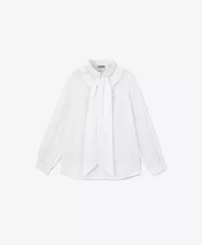 Блузка с рюшей белая Gulliver