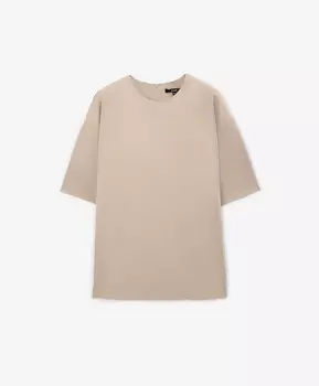 Блузка силуэта оверсайз из экозамши бежевая GLVR